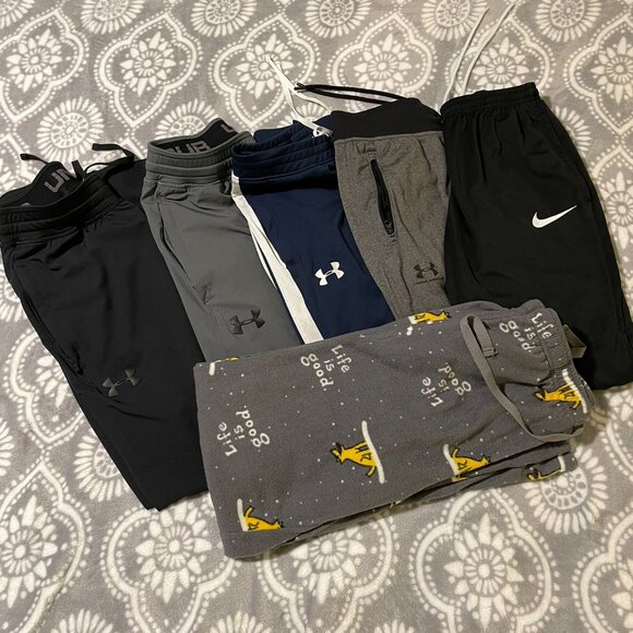 UA 6 Mens small pants bundle in great used condition(4 UA/1 Nike/1 Life is Good) - Picture 2 of 11